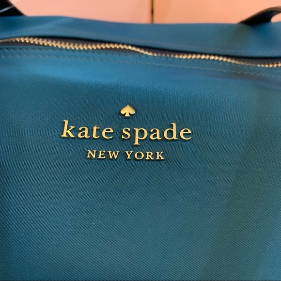 ♠️ kate spade ♠️ Chelsea Tricolor Colorblock Nylon Weekender Duffle Bag, Blue - Picture 2 of 10